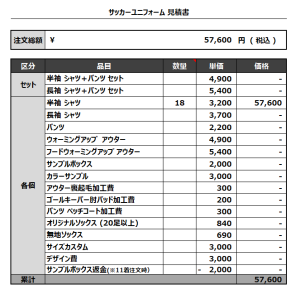 230426_GNU Futsal club azumino 1st _2nd_サッカー見積書
