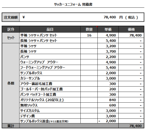 240503_KUMAMOTO FC_1st/2nd/3rd/4thサッカー追加見積書