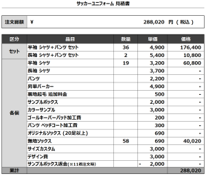 240528_Sanryo FC_1st/2nd/GK/Practiceサッカー追加見積書