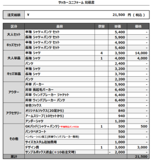 250212_YAESECHO NEXUS_FP/GK_サッカー追加見積書