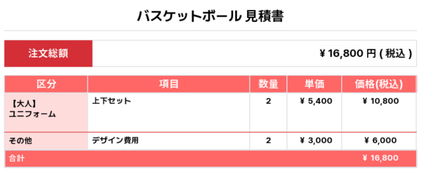 250617_FLAMINGO_ユニフォーム1st追加_ユニフォーム3rd新規_バスケ見積書
