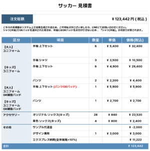 250922_OSUKA SSS_ユニフォーム1st新規_GK1st新規_優先制作_サッカー見積書