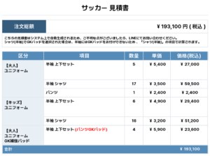 260306_FC GALEOS_ユニフォーム1st追加_ユニフォーム3rd追加_ユニフォーム4th新規_GK1st新規_GK2nd新規_サッカー見積書