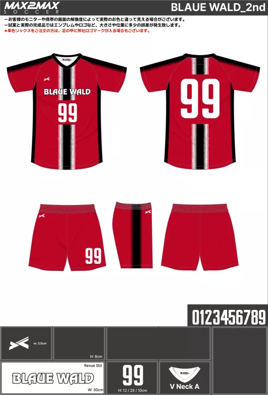 サッカーユニフォーム 作成例 –BLAUE WALD_2nd.webp